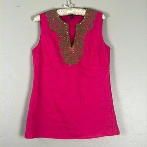 Lafayette 148 Pink Linen Top